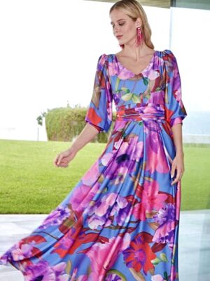 Vestido largo estampado