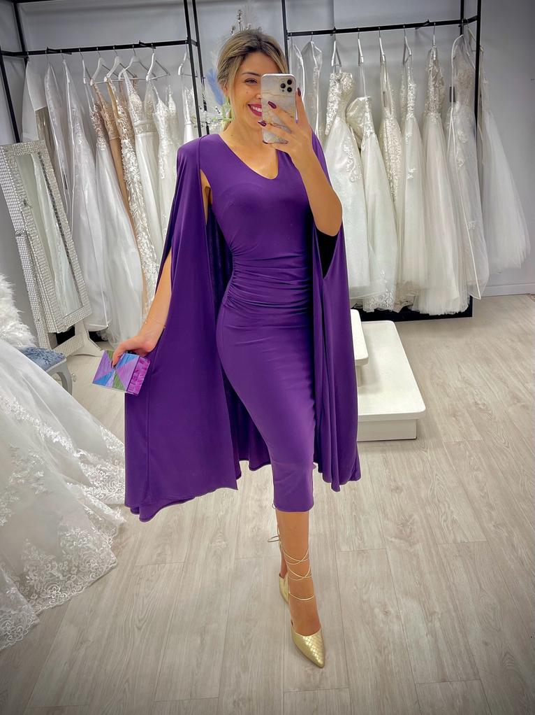 Vestido midi capa