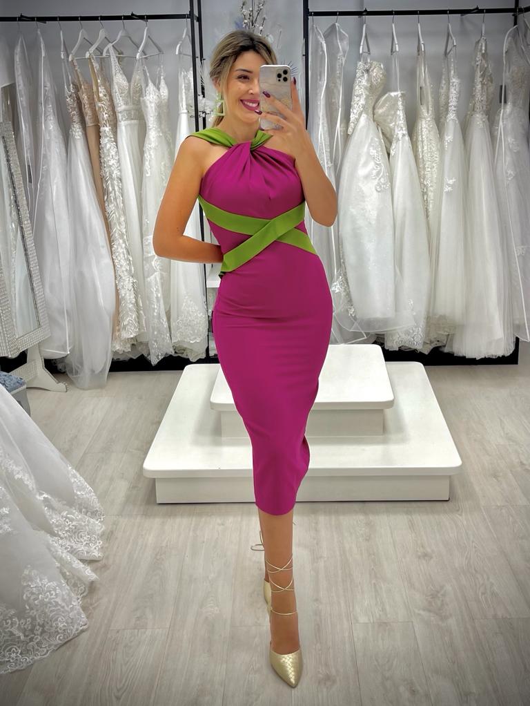 Vestido capa midi - Imagen 2