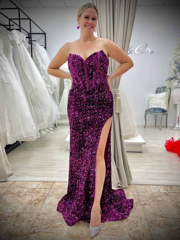 Vestido sirena brillo