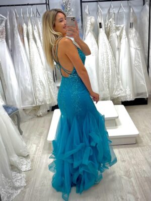 Vestido Gala aguamarina