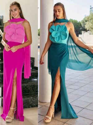 Vestido Flor bicolor