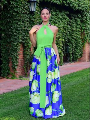 Vestido largo estampado