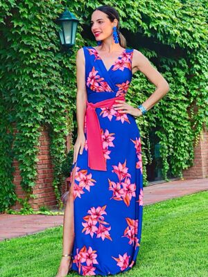 Vestido largo estampado