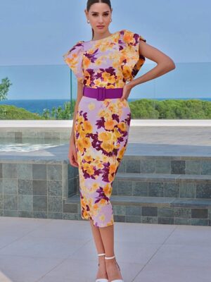 Vestido midi estampado