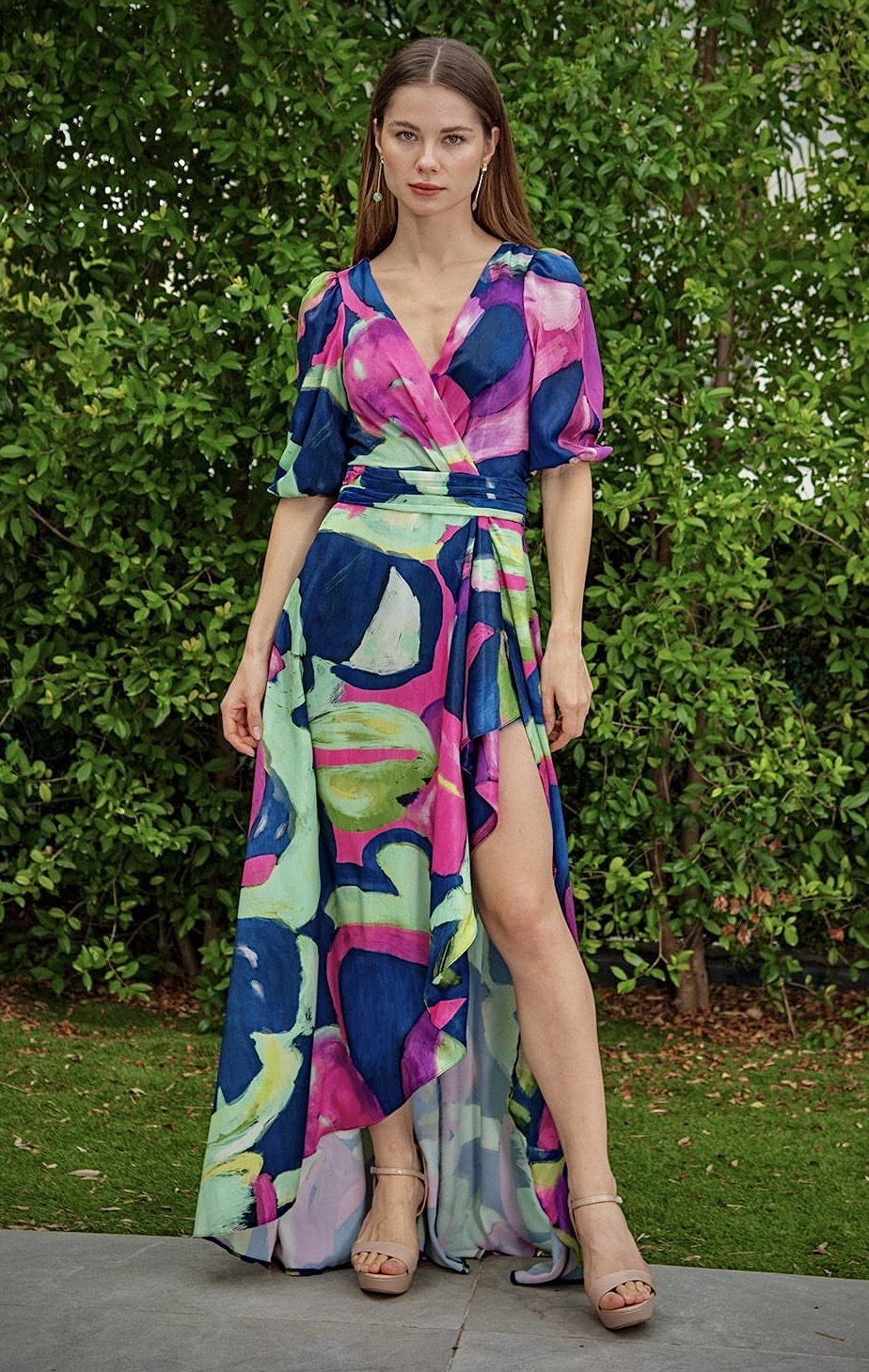 Vestido estampado vuelo