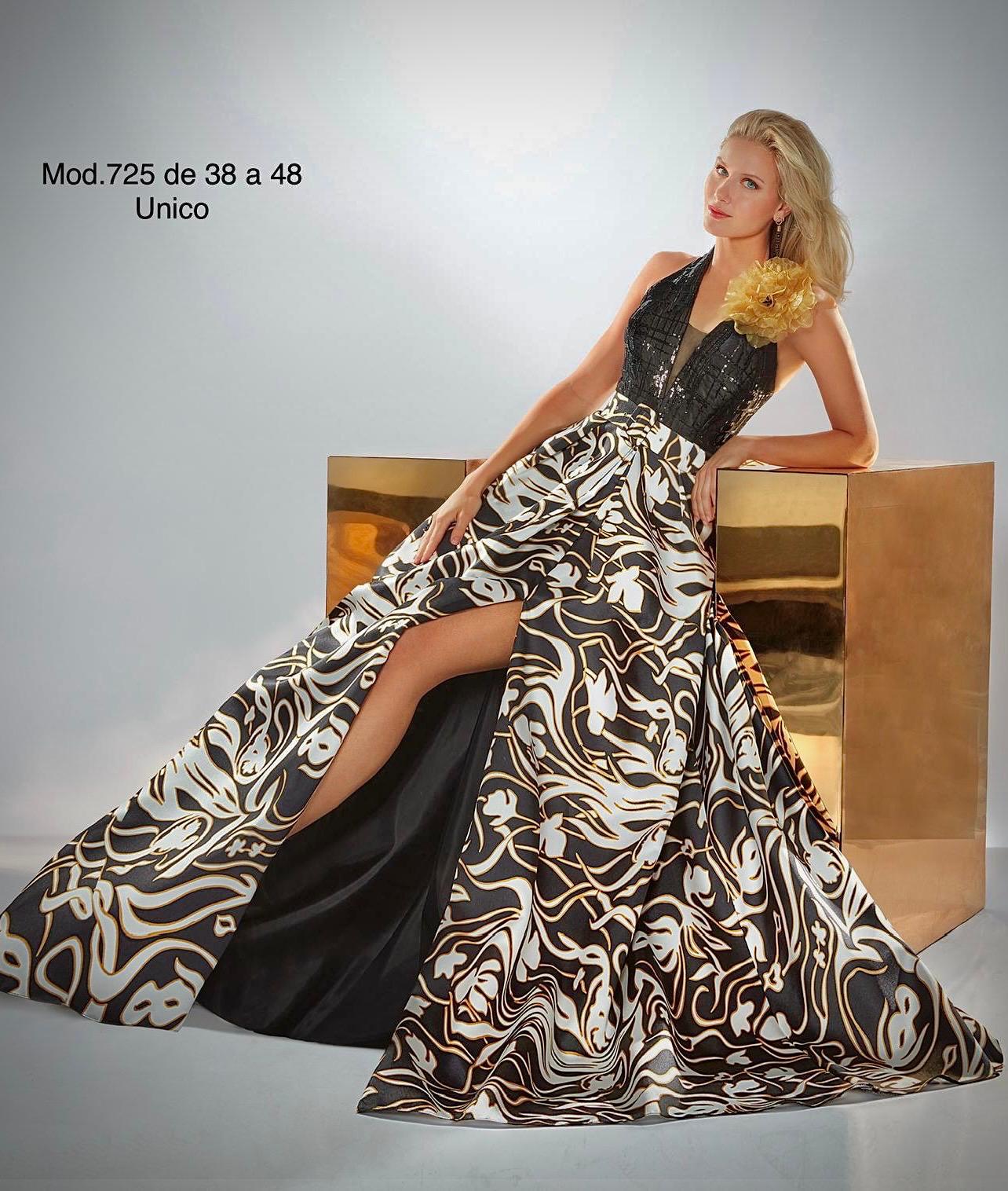 Vestido largo Mikado