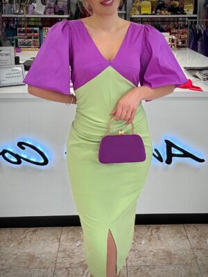 Vestido Midi Bicolor