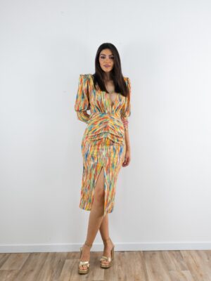 Vestido punto estampado rayas