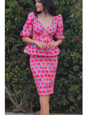 Vestido estampado volante