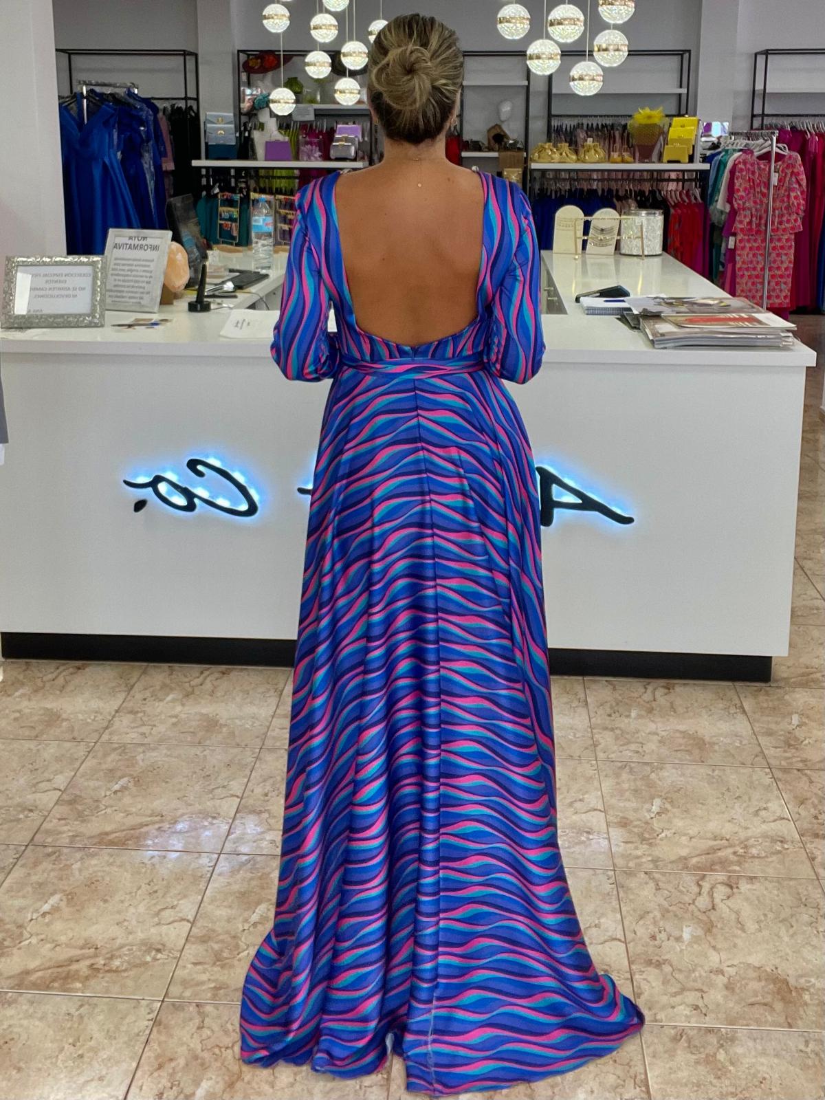 Vestido estampado satén - Imagen 2