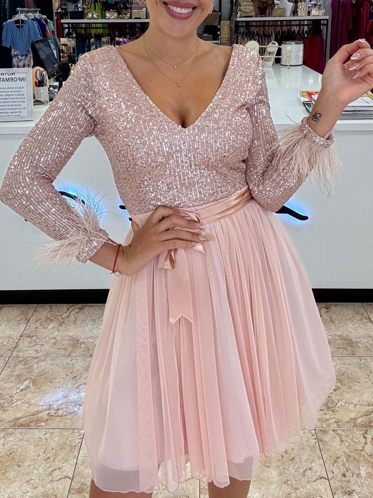 Vestido corto lentejuelas - Imagen 2