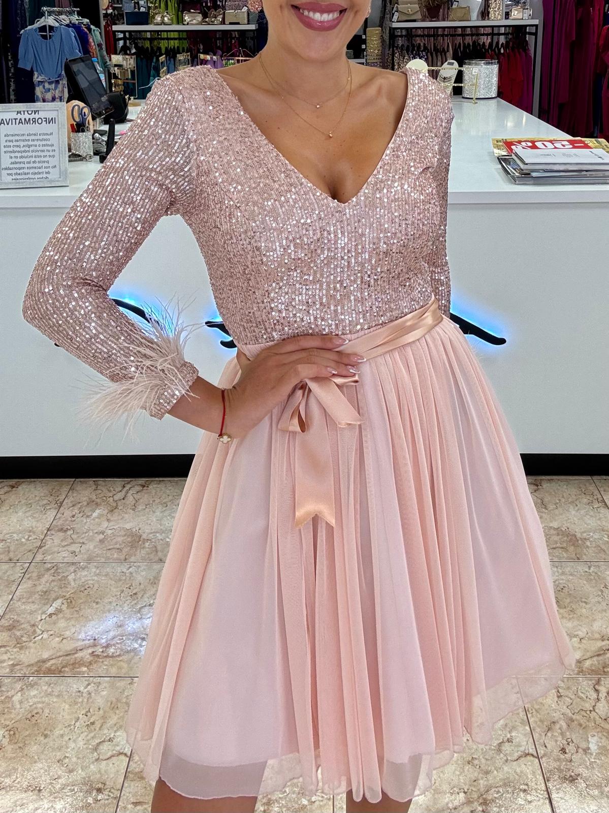 Vestido corto lentejuelas