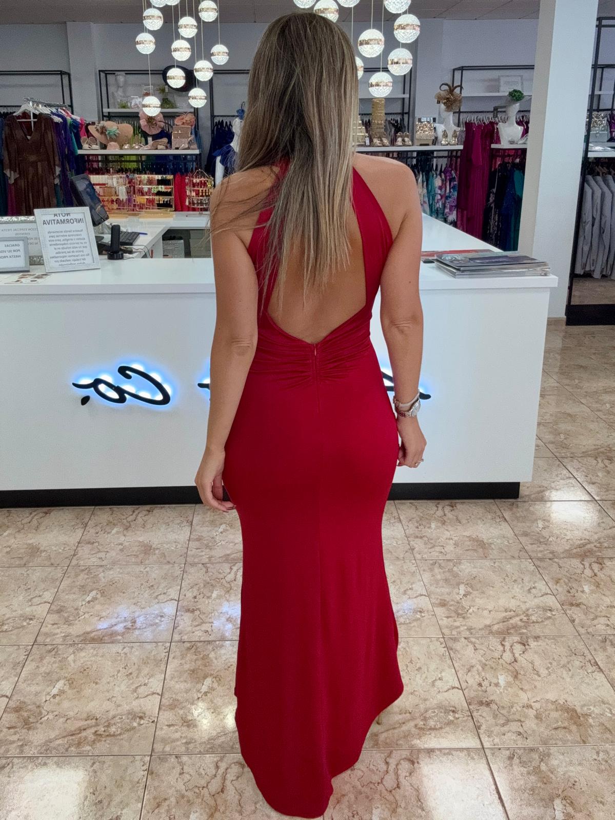 Vestido halter drapeado - Imagen 3
