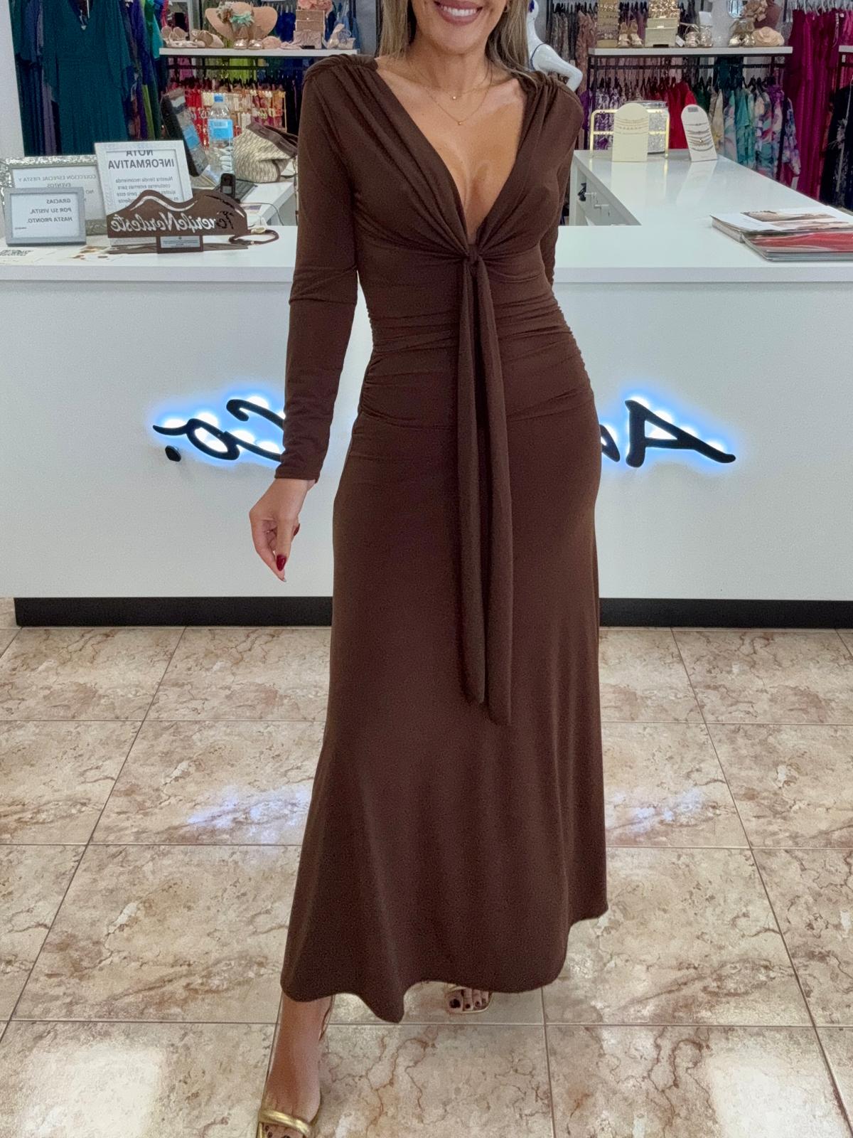 Vestido Largo Drapeado
