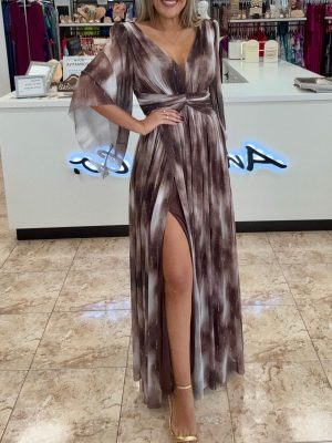 Vestido largo tul/pedrería