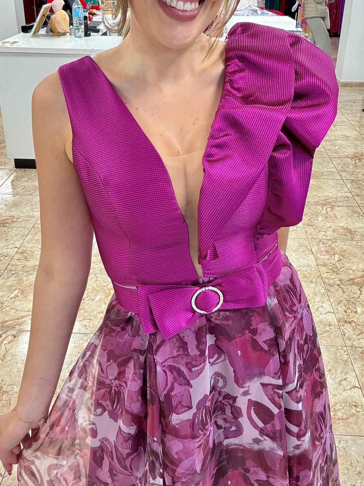 Vestido organza estampada - Imagen 3