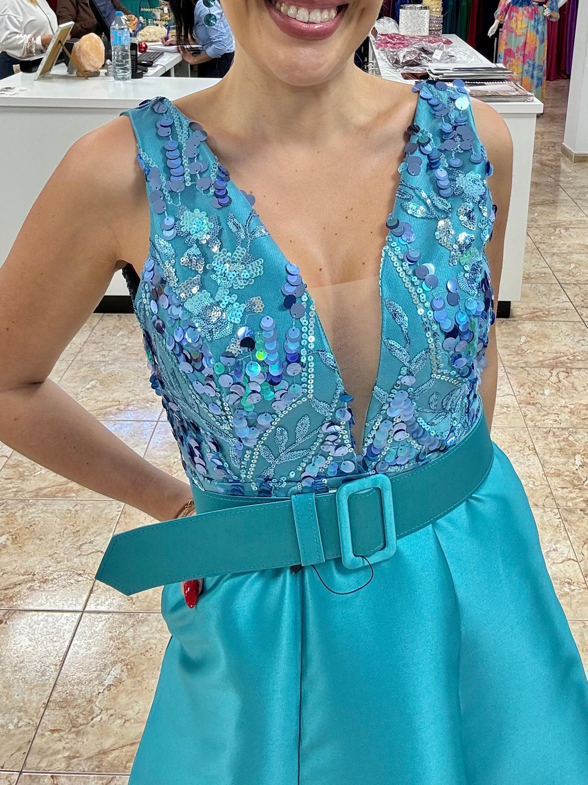 Vestido mikado lentejuelas - Imagen 2