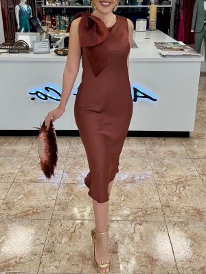 Vestido midi satinado