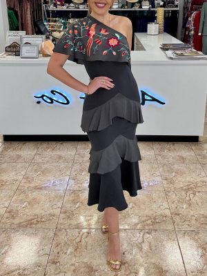 Vestido bordado volantes