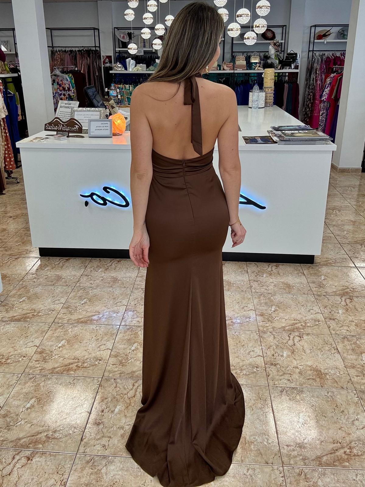 Vestido halter satinado - Imagen 2