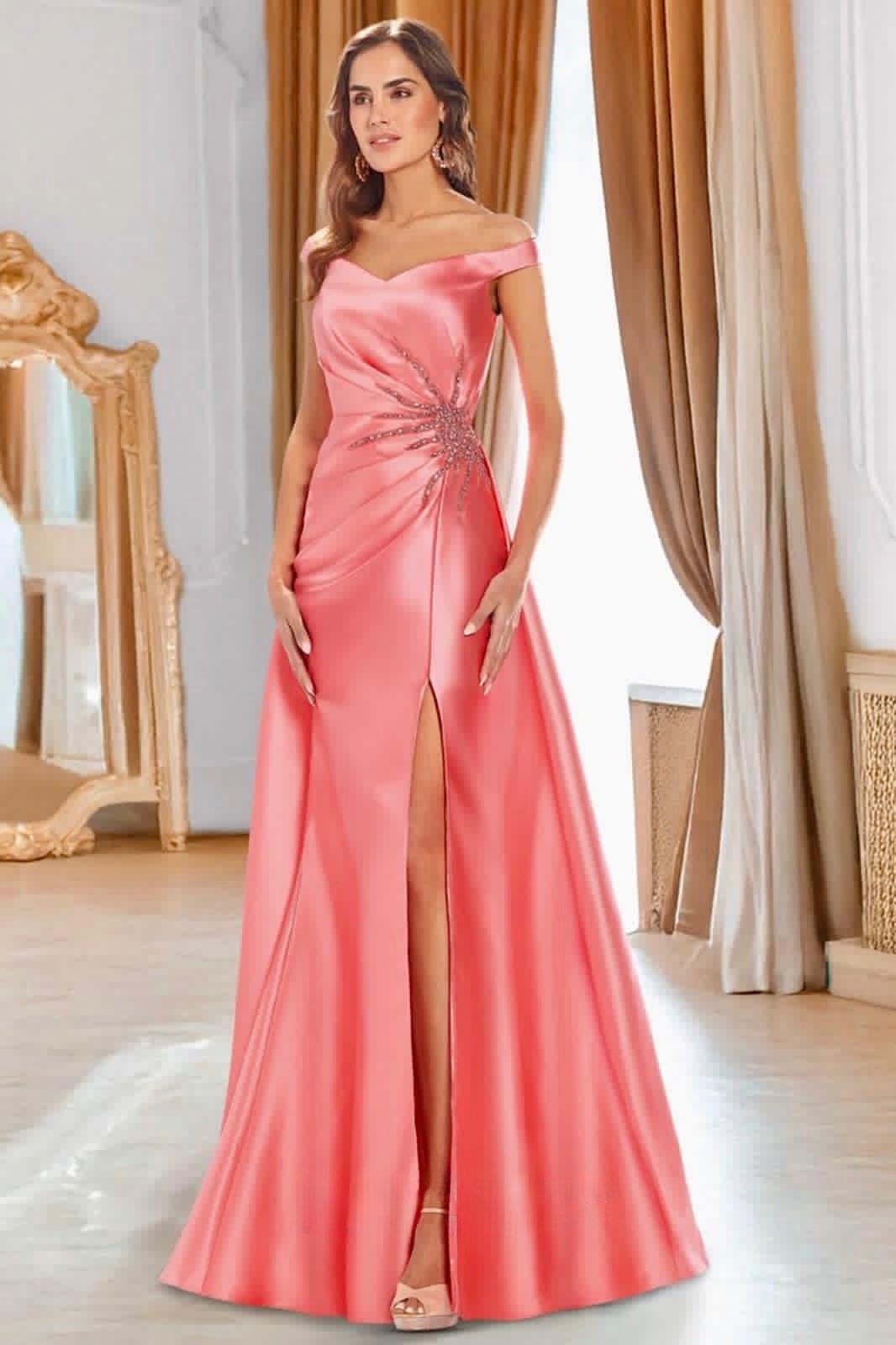 Vestido mikado pedrería