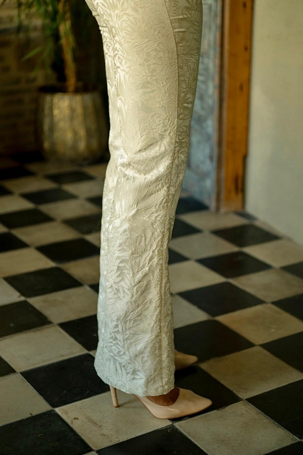Conjunto chaqueta y pantalón jacquard - Imagen 2