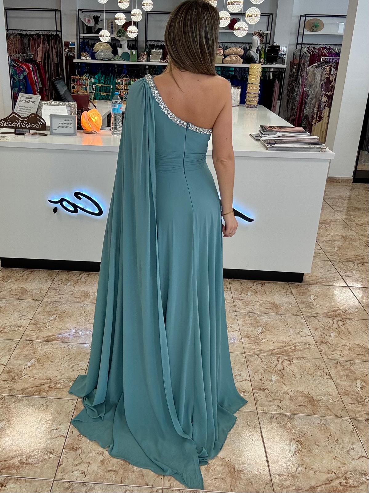 Vestido asimétrico pedrería - Imagen 2