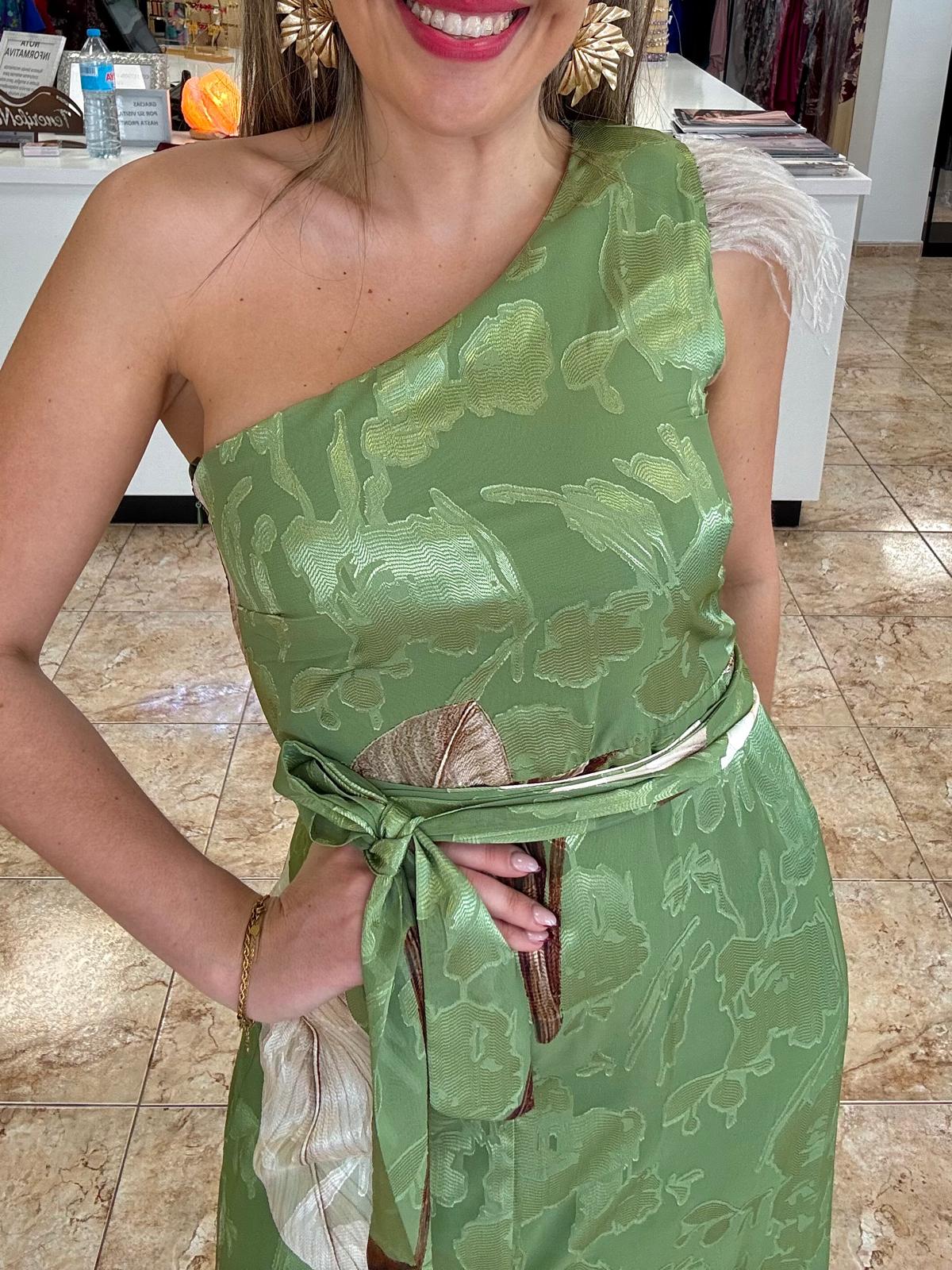 Vestido largo asimétrico estampado - Imagen 2