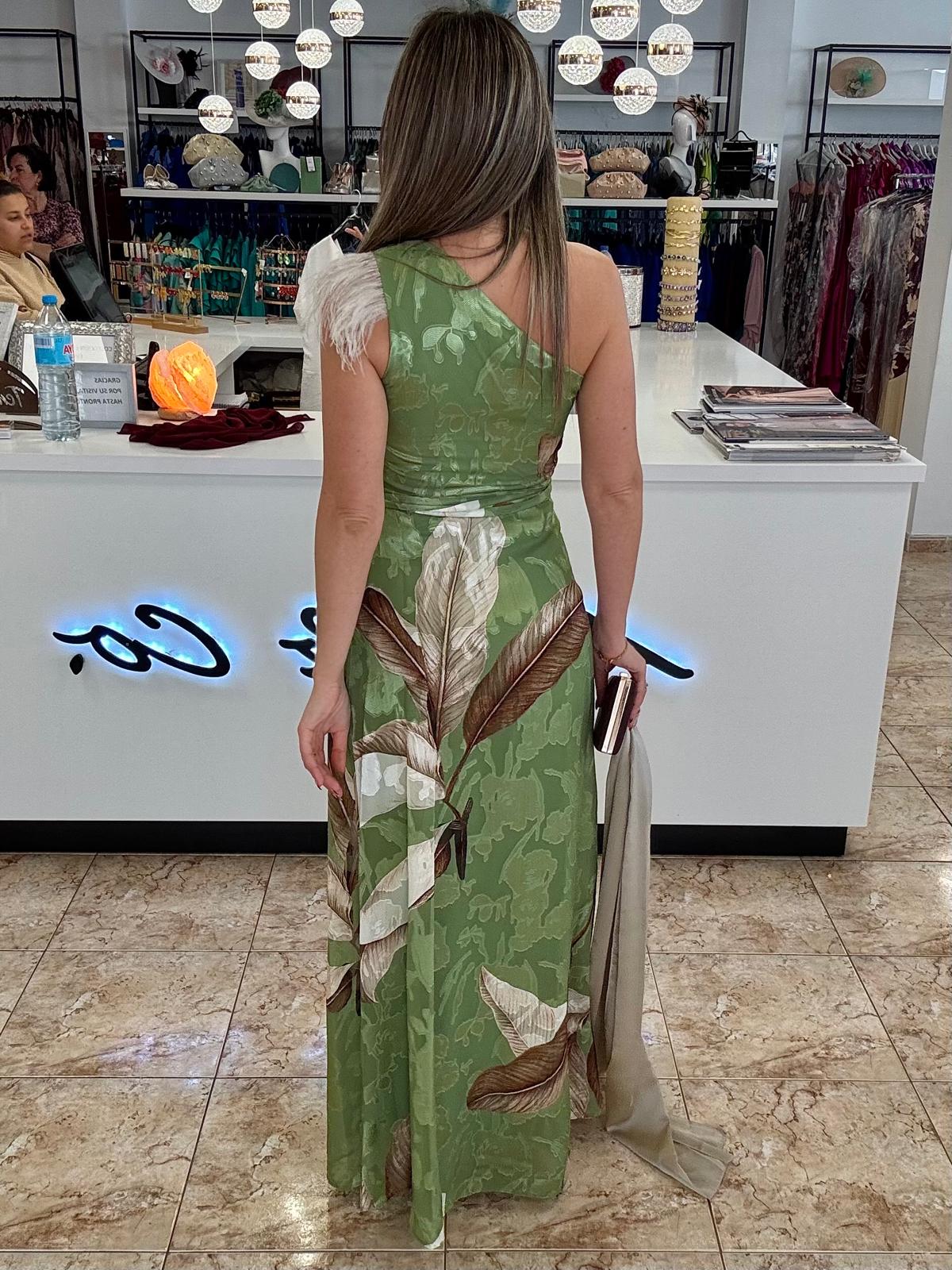 Vestido largo asimétrico estampado - Imagen 3