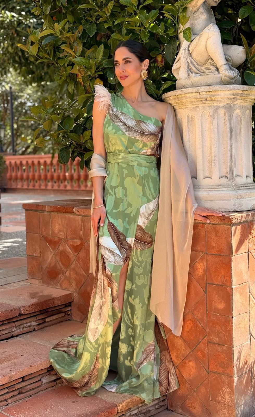 Vestido largo asimétrico estampado - Imagen 4