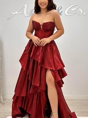 Vestido largo volantes