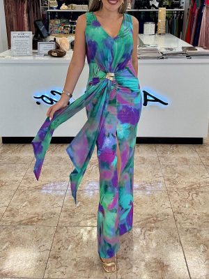 Vestido estampado detalle gasa