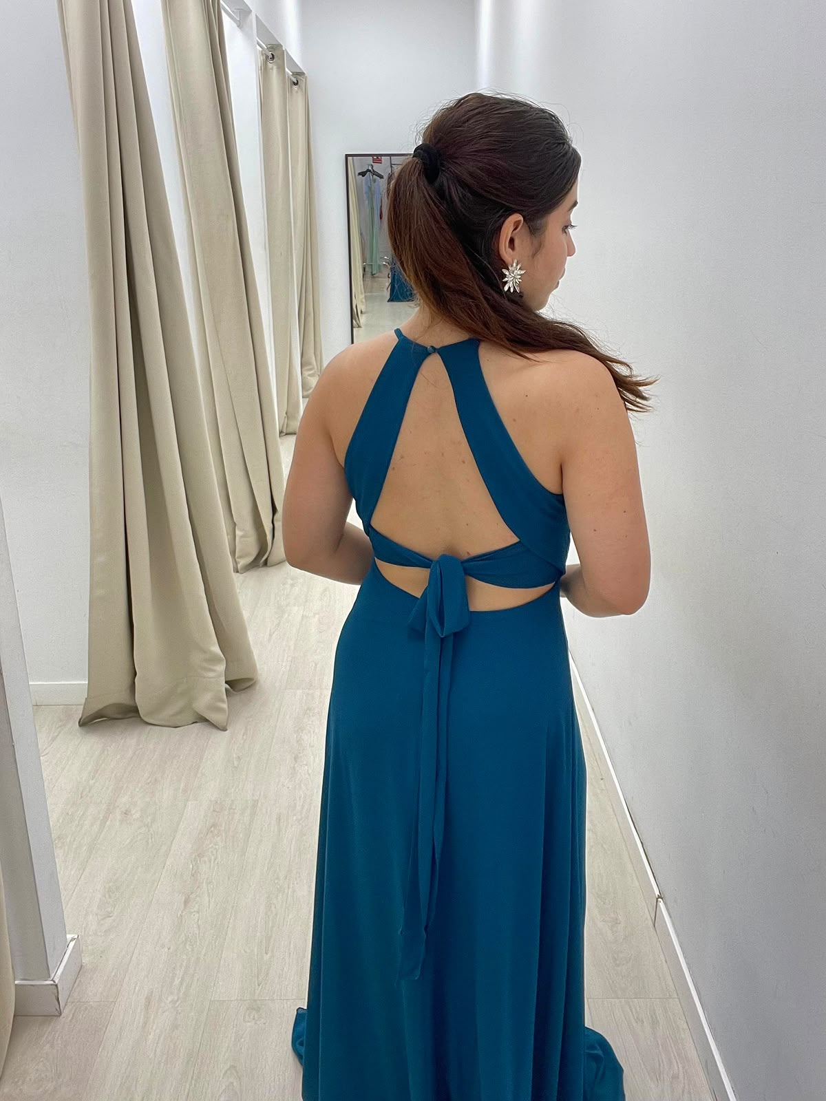 Vestido gasa halter - Imagen 2