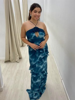 Vestido halter estampado