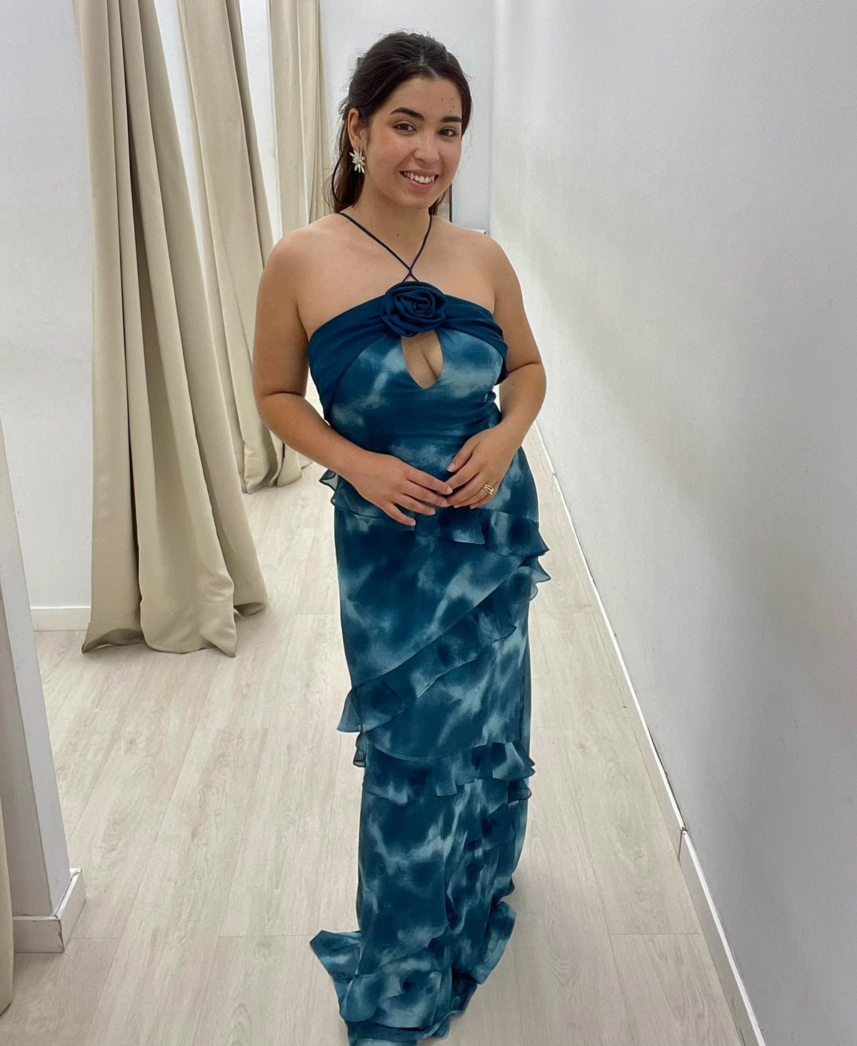 Vestido halter estampado