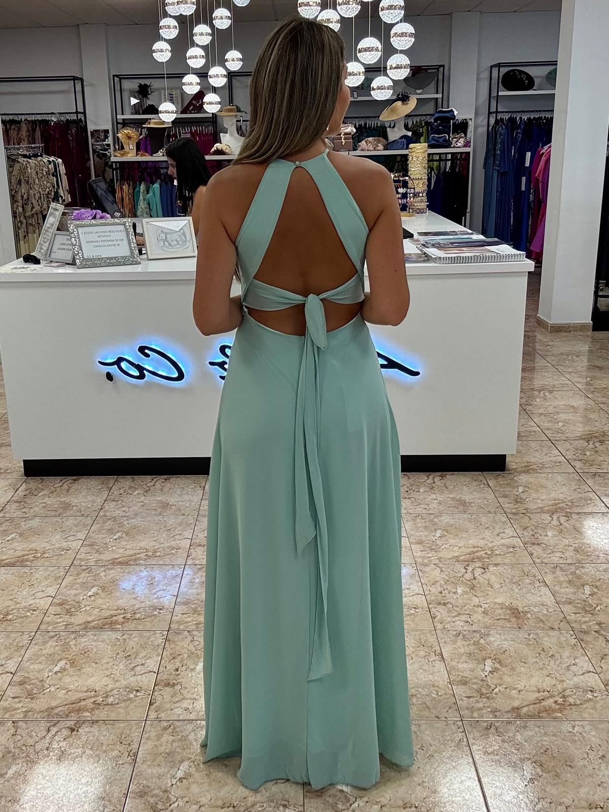 Vestido gasa halter 5051 - Imagen 3