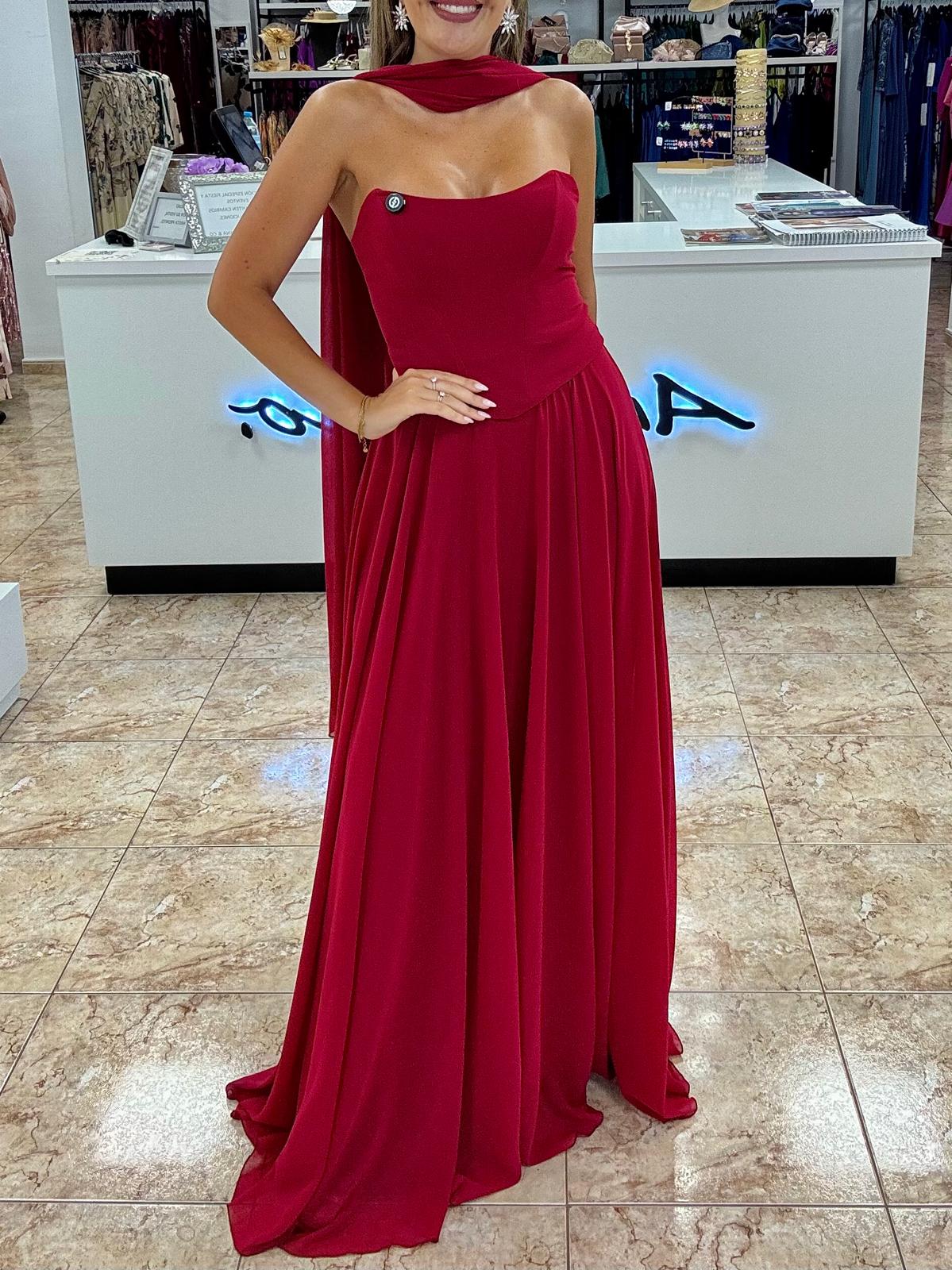 Vestido corsé con fular 6201