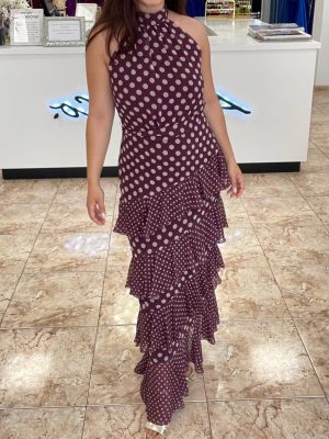 Vestido halter topos 7905