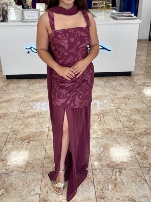 Vestido falda gasa 7901